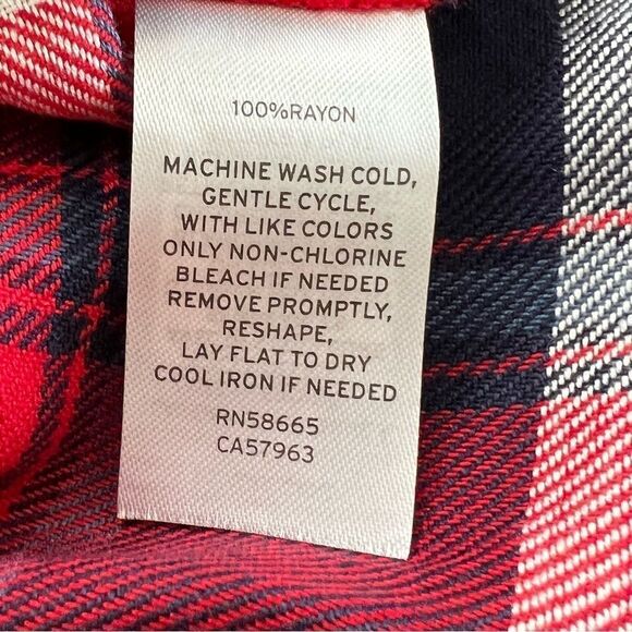 Nordstrom Red and Blue Plaid Button Down Shirt size Large - Picture 8 of 9